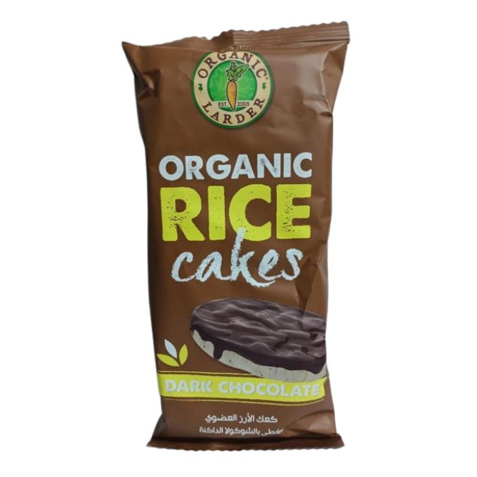 ORGANIC LARDER RICE CAKES WITH DARK CHOCOLATE (67G)