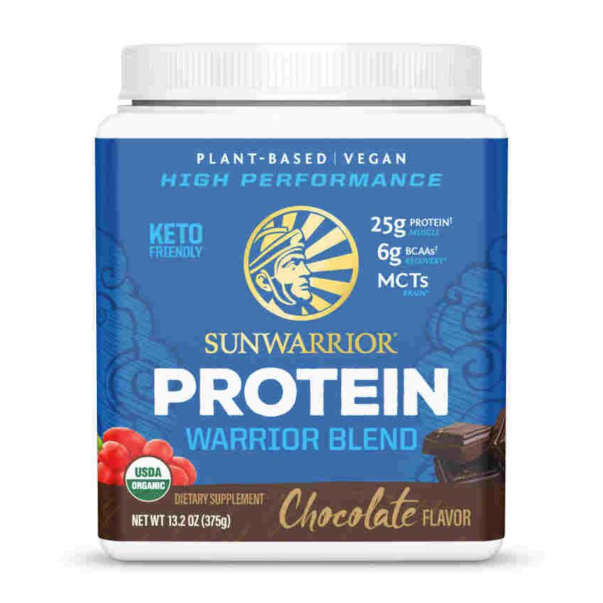 Sunwarrior Plant-Based | Keto-Friendly |Vegan |Organic Protein Powder Chocolate 375 G